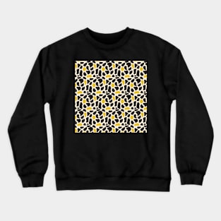 Yellow and Black Spotted Animal Pattern Crewneck Sweatshirt